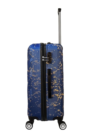 Wexta Wx-300 Baskılı Çivit Orta Boy Valiz Çivit Koyu Mavi