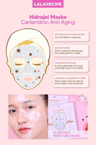 Lalarecipe Ne MLendirici ve Aydınlatıcı Cam Cilt Glitter Maske LALARECIPE Glow Moisture Mask