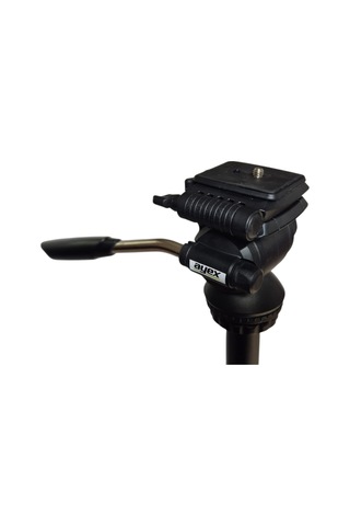 Ayex Kh-2028 Tripod Video Kafa Pan Tilt Head, 360 Dönebilen, Hızlı Bağlantı Plakalı, Metal Kollu