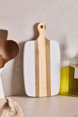 Geate Mermer Akasya Kesme Tahtası 34x18 Cm Kahverengı Diğer