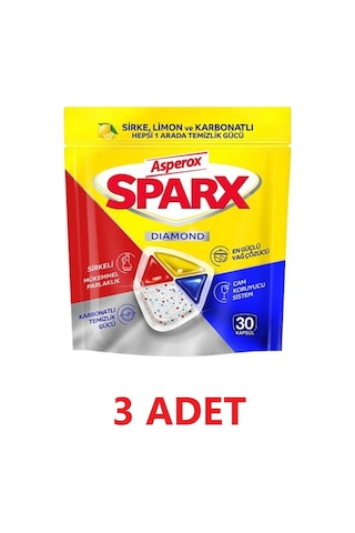 Asperox Sparx Bulaşık Makinesi Deterjanı 3 x 30 Tablet