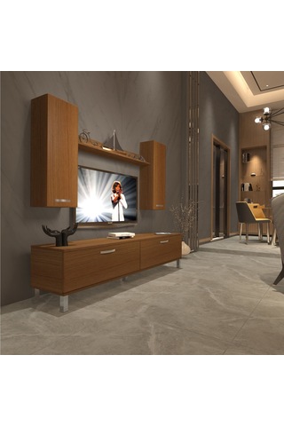 Decoraktiv Eko 5d Slm Std Krom Ayaklı Tv Ünitesi Tv Sehpası Ceviz