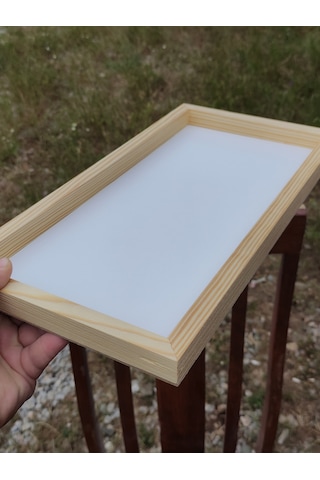 0x30 Cm Beyaz Ahşap Çerçeveli Pano Camsız - Arkalık Sabit
