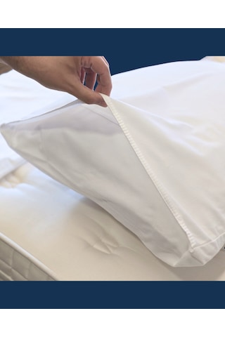 Safex Yastık Alezi Su Geçirmez Kumaş 50x70 +20cm İç Kapaklı Beyaz