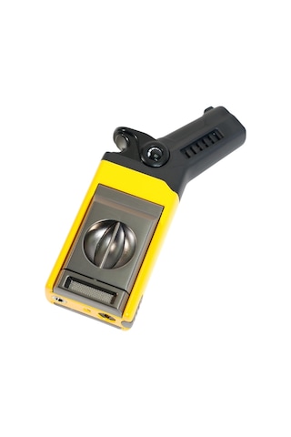 Cohiba Tek Torch Pürmüz Dahili S-v Cut & İğneli Sarı Siyah Metal Puro Çakmağı - Tr9527