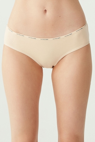 U.S. Polo Assn. Kadın Çok Renkli 5'Li Yüksek Bel Slip 67002 Ten Rengi