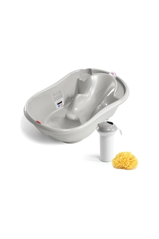 Okbaby Onda Banyo Küveti & Bebek Duşu & Doğal Banyo Süngeri No.10 / A.gri