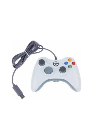 Xbox 360 Kablolu Joystick Oyun Kolu Gamepad Beyaz