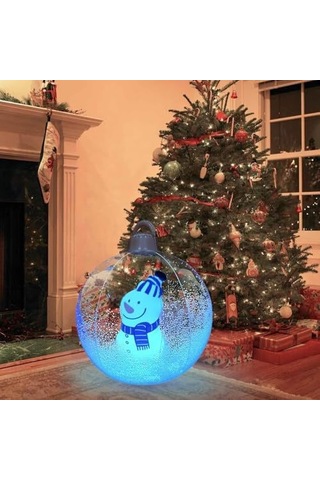 Suofeng Noel Karakterli Hava Dolu Dekoratif Top - Bahçe Çim Alani Bayram Dekoru