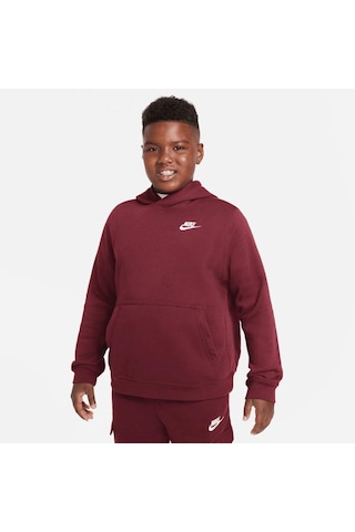 Nike DA5114 - 638 Sportswear Hoodie Club Çocuk Bordo Sweatshirt