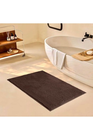 Ximistore9 Banyo İçin 2'li Dikişli Paspas Seti - 40x60cm, Ultra Su Emici, Yumuşak Ve Kalın, Kayma Engellli, Kolay Temizlenir Kahverengi Halı Kahverengi