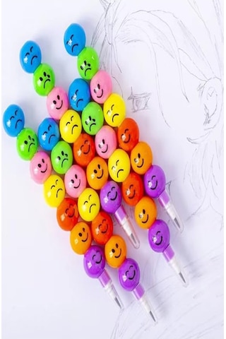 Emoji Yumurtlayan Kurşun Kalem 4 Adet Eğlenceli Hediyelik Kurşun Kalem Gülen Yüzlü Kurşun Kalem Karne Hediyesi Çok Renkli