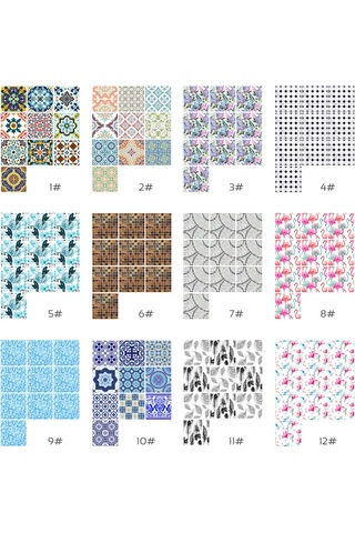 Dianziye Mediterranean Tarzı Otantik Pvc Duvar Sticker 20x20cm 10 Adet - Kolay Uygulama, Kalın Resim, Artık Sıkıcı Duvarlar Diğer