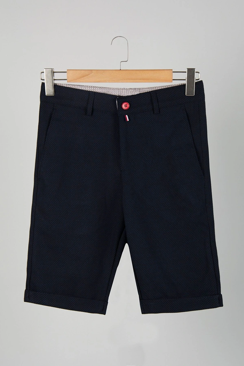 Veaven Erkek Koyu Lacivert Slim Fit Keten Şort Vavn9y-2200196-5 Koyu Lacivert