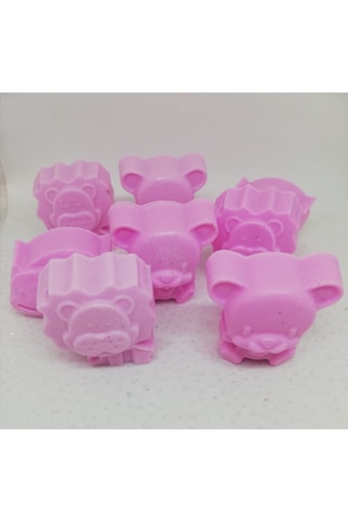 Sabun - Kokulu Süs Sabunu - Hayvan Modelleri - Pembe - 8 Adet-4cm Beyaz sabun