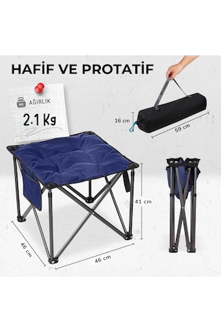 Fundango Cozy Stool Plus Ultra Konforlu Destekli Katlanır Tabure Blue Mavi