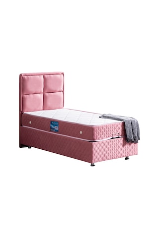 Setaymobilya Baza, Grand Tek Kişilik Pembe Baza + Başlık + Orthosoft Yatak