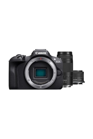 Canon R100 Aynasız Fotoğraf Makinesi RF 18 - 45 + RF 75 - 300 Double Lens Kit