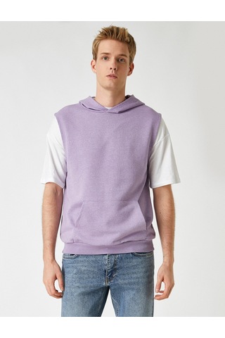 Koton Kapşonlu Kolsuz Sweatshirt Lila 2kam71335mk Lila