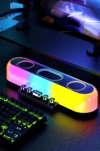 Thentech Bluetooth Hoparlör Daktilo Tuşlu Rgb Ledli 360 Derece Ses Özellikli Kablosuz Hoparlör Dekoratif Çok Renkli