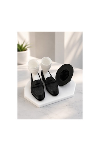 Micheal Jackson Ayakkabı Tasarımlı 2'li Diş Fırçalık Siyah Fötr Şapkalı Eğlenceli Banyo Aksesuarı Renkli