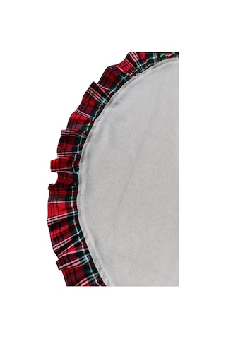 Yılbaşı Çam Ağacı Örtüsü Buldan Keten Ekose Fırfırlı Büyük Boy 90