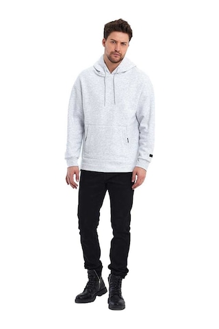 Adams Kapüşonlu Oversize Kanguru Cep Şardonlu 3 İplik Erkek Sweatshirt 001