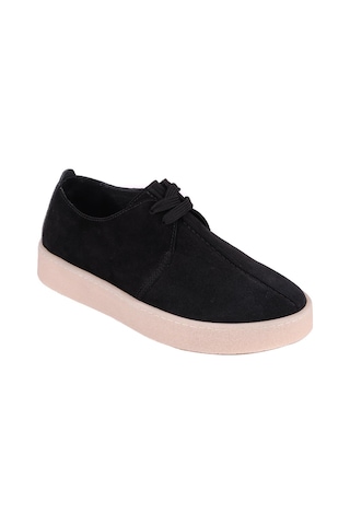Shoetyle - Siyah Hakiki Süet Bağcıklı Erkek Günlük Ayakkabı 666-21-1247 Siyah