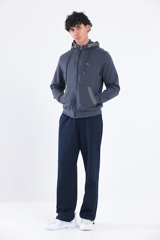 Rowinger Modal Kumaş Kapüşonlu Fermuarlı Kontrast Detaylı Erkek Sweatshirt Antracite