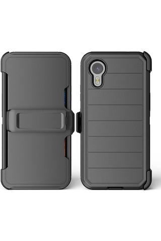 Zore Galaxy Uyumlu Xcover7 Pro Kılıf Double Clip Kapak - Siyah Siyah