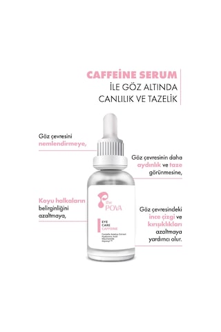 The Pova Göz Altı Torbalanma ve Koyu Halka Karşıtı Göz Çevresi Serumu - Kafein %5 30 ML