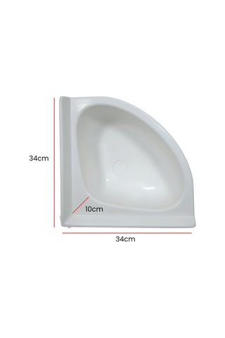 Shuıvan Karavan & Tekne Evye Üçgen Köşe Lavabo 34x34cm - Fiber-1907