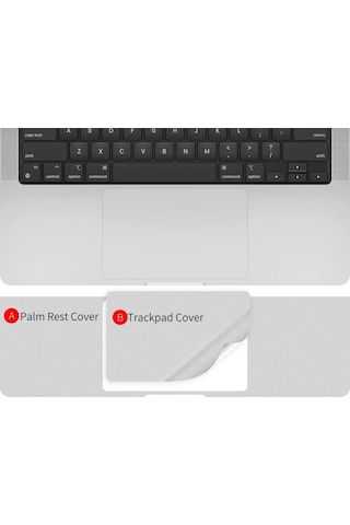 Codegen 14" Macbook Uyumlu Air M1 A2442 Silver Trackpad Koruyucu Sticker Etiket