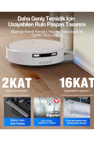 Ecovacs T90 Omni Robot Süpürge + W2 Pro Omni Cam Silme Robotu 2'li Temizlik Seti Beyaz