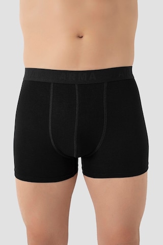 Arma Yıldız 6'lı Paket Erkek Pamuklu Likralı Esnek Kumaş Siyah Boxer Siyah