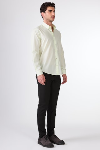 Dufy Yeşil Erkek Slim Fit Desenli Brent Yaka Uzun Kol Gömlek - 102564 Yeşil