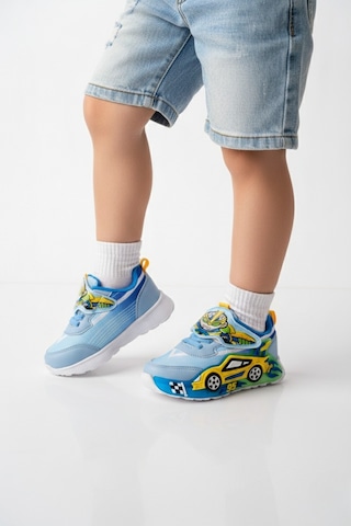 Muggo Car Cırtlı Arabalı Ve Işıklı Günlük Çocuk Sneaker Spor Ayakkabı Mavi