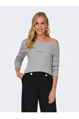 Only Onlkatia Life Ls Off Shoulder Kadın Kazak 15311830 Gri