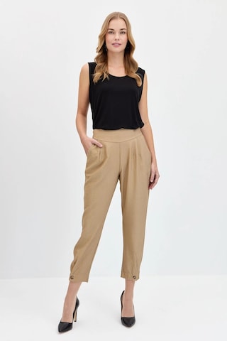 Desen Triko Kadın Sıfır Yaka Flamlı Kumaş Basic Askılı T-shirt 24086 Siyah Siyah