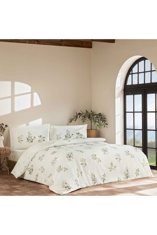 Linens Allday Oliva Pamuk Saten Çift Kişilik Nevresim Takımı Beyaz Beyaz