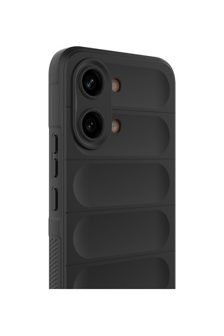 Xiaomi Poco X8 Pro Max Kılıf Esnek Tpu Oyuklu Arka Yüzey Tasarımlı Zore Etnik Silikon Kapak Siyah