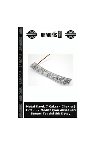 Metal Kayık 7 Çakra Chakra Tütsülük Meditasyon Aksesuarı Sunum Tepsisi Şık Detay