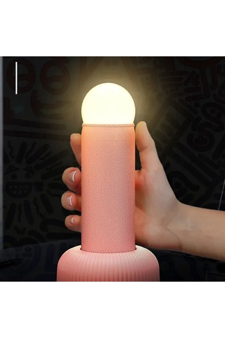 Tenfowee Yatak Başı Lambası: Yaratıcı Tasarım, Taşınabilir Ve Çok Amaçlı Gece Aydınlatması Pembe