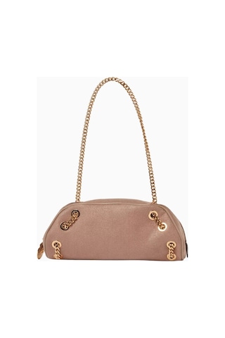 Stella Mccartney Falabella Zincir Detaylı Bej, Shaggy Deer Vegan Bowling Omuz Çantası