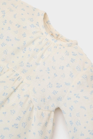 DeFacto Kız Bebek 2'li Takım Çiçekli Müslin Uzun Kollu Bluz Beli Lastikli Geniş Bol Paça Pantolon E5708A525SPER98 Ekru