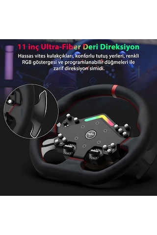 V12 Lite Oyun Direksiyon Seti - 6nm Tork Güçlü Feedback - Doğruda