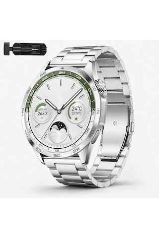 Huawei Watch Gt4 46mm İle Uyumlu Katlanır Klipsli Paslanmaz Çelik Saat Kordonu