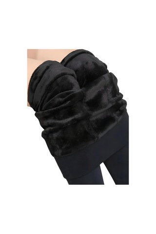 Lüx Wood Larosa 1.kalite Kadın Siyah Içi Peluşlu Kışlık Ömürlük Unisex Termal Tayt Siyah