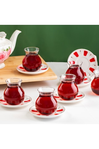 Perotti 17898 Filiz 12 Parça 6 Kişilik Çay Seti Çay Takımı Renkli