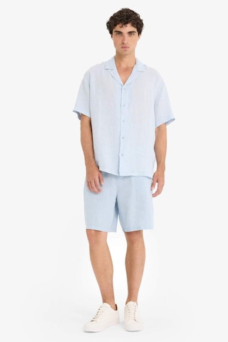 Defacto %100 Keten Relax Fit Bermuda Şort F4599ax25hsbe771 Mavi